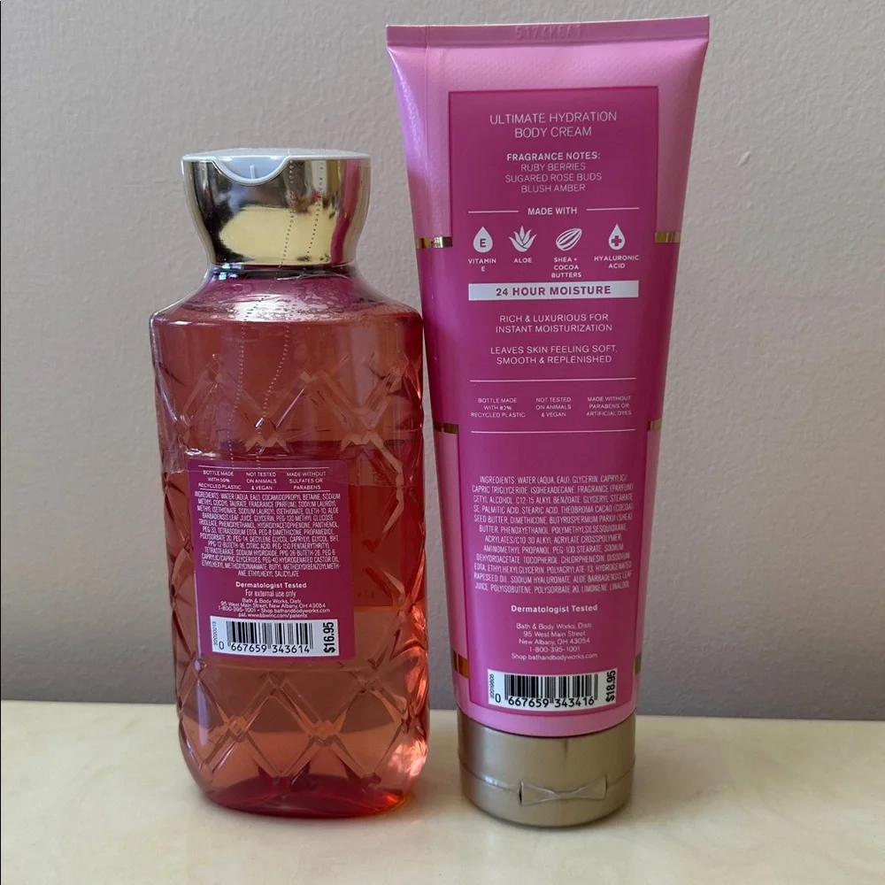 NIB Bath and Body Works Full Size Covered In Roses Shower Gel and Body Cream Set